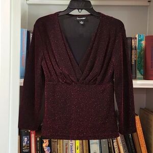 Women's blouse from Connected, size medium, Sparkly Red